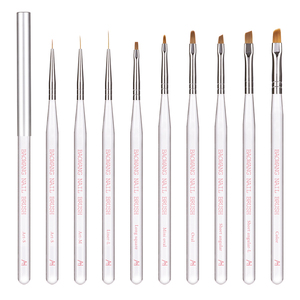 Brosse Gel Angular-L courte de haute qualité avec manche en acrylique transparent brosse à un coup avec cheveux en Nylon PET pour BW6-8 de salon de manucure - Product Image 5