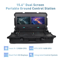 Estación de Control Industrial de Doble Pantalla de 15.6 Pulgadas, Portátil con Intel Core I9-13900H, GPU RTX3070M, Doble Joystick, OEM ODM