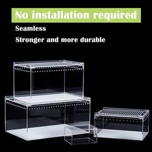 Easy Assemble Clear Acrylic Reptile Terrarium Custom Ventilated for <b>Chameleon</b> Spider Beetle Tarantula <b>Cage</b> - Product Image 2