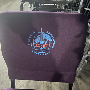 Chaises d'église en métal empilables avec logo personnalisé brodé/estampé à chaud, en tissu et fer, <span class=keywords><strong>pour</strong></span> bureau et <span class=keywords><strong>théâtre</strong></span>, vente en gros - Product Image 3