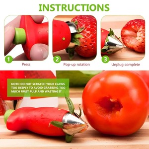 Strawberry Huller Pineapple Cutters Novel Tomato Stalks Remover Fruit Knife Useful Strawberry Leaf Cleaner Kitchen Accessories - Product Image 3