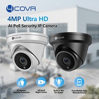 Cámara IP PoE tipo torreta pequeña de 4MP con micrófono incorporado y visión nocturna, solución de seguridad para todo tipo de clima y escenarios, precio competitivo