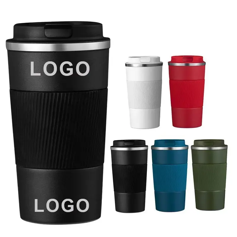 Produk ramah lingkungan Logo kustom 380ml 510ml Mug perjalanan baja tahan karat termos Espresso cangkir kopi dengan tutup