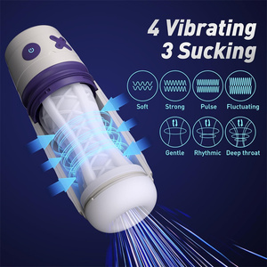 Sexspielzeug für Männer Männlicher Mastur bator Penis pumpe mit <span class=keywords><strong>3</strong></span> Absaugung 4 Vibrationen Herren Sexspielzeug mit 3D-Ärmel Hände frei Saxy Toys Men - Product Image 2