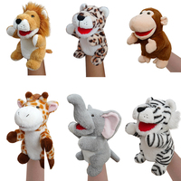 Marionnettes à main en peluche douce de haute qualité, jouets créatifs en forme d'animaux, animaux en peluche pour raconter des histoires : Lion, Éléphant, Léopard, Tigre, Loup, Singe, Cerf
