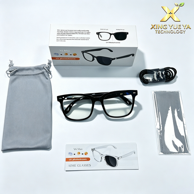Hot Sale V6 Max AI Smart Audio Glasses Photochromic Lenses UV Color Change BT Call Music Sunglasses for Business Travel Vlog