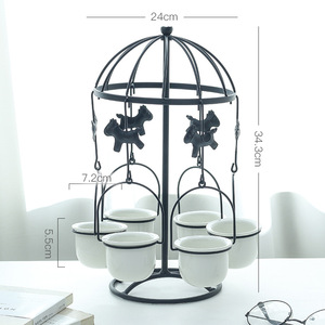 Creative Wrought Iron Ceramic Succulent Planter High Quality Home Decoration Garden Outdoor Party Desktop Use <b>Carousel</b> Design - Product Image 3