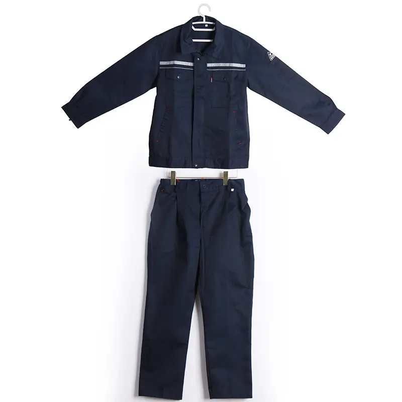 Factory men's 2 piece workwear uniform sanitation anti light strip work suit set electrician workwear uniform
