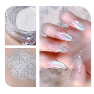 <span class=keywords><strong>Poudre</strong></span> de chrome perlée Aurora pour salon de manucure, pour ongles en acrylique, <span class=keywords><strong>résine</strong></span>, paillettes super blanches, pigment avec effet miroir - Product Image 2
