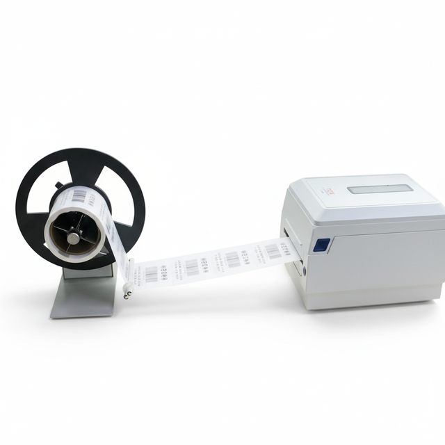 Label Rewinding Machine Match Barcode Printer Automatically Rewind with 1"/1.5"/3" Core and Pull Rod Controller Label Rewinder