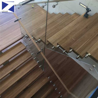 Extérieur escalier droit en acier mono stringer avec rampe en verre