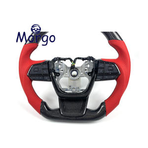 Volante de Fibra de Carbono y Cuero Perforado Rojo Personalizado para Toyota <span class=keywords><strong>Sienna</strong></span> 2018 2019 2020 <span class=keywords><strong>2021</strong></span> 2022 2023 2024 - Product Image 3