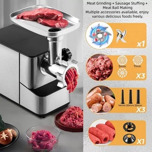 Hachoir à viande commercial intelligent haute puissance avec moteur puissant pour un hachage efficace de la viande. Fonctionnement automatique E - Product Image 5