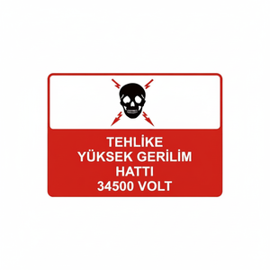 Señal de Advertencia de Seguridad para Líneas de Alta Tensión MV&HV 34500V - Product Image 2
