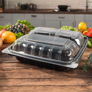<span class=keywords><strong>Plateau</strong></span> à gâteau en plastique transparent jetable personnalisé avec couvercle à charnière pour desserts, bento et stockage alimentaire – Vente en gros - Product Image 3