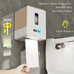 Kotak tisu pintar Dispenser, kotak kertas Toilet induksi pintar untuk rumah restoran toilet kotak kertas lingkaran listrik otomatis