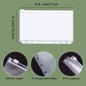 Carnet de budget en cuir PU A6 avec fermeture éclair, 50 feuilles, couleur <span class=keywords><strong>macaron</strong></span>, idéal pour les achats transfrontaliers et comme cadeau - Product Image 3