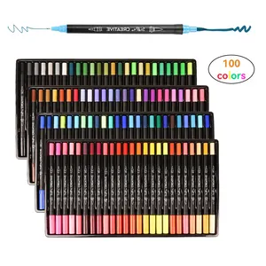 2023 Water Color Real Refillable Marker Dual Brush drawing pens art sketch markers Stationery