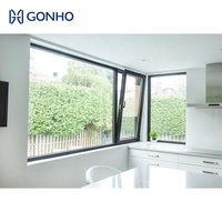 Fenêtres à battants et à lames orientables en aluminium GONHO modernes, à rupture de pont thermique, double vitrage isolant pour villa