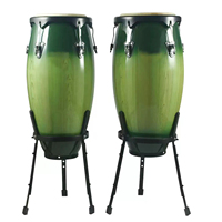 Instruments de musique professionnels, ensembles de congas avec support, tête de tambour en cuir de vache de 10 pouces + 11 pouces