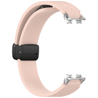 Compatible avec Huawei Band 11/10/8/9 : Bracelet en silicone à fermoir magnétique pliable texturé en cuir