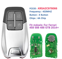 Clé de voiture intelligente à 4 boutons, télécommande 434 MHz, puce 4A pour Ferrari 458 588 488GTB LaFerrari 2014-2020, FCC ID KR5A2C978066
