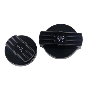 <b>Radiator</b> <b>Cap</b> Oil <b>Cap</b> Fuel <b>Cap</b> Set For Volkswagen 1.8T 2.0T Aluminum Alloy Black With Screws - Product Image 2
