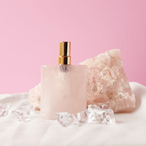 Pierres Précieuses Naturelles Unique Cristal Rose Vide Rechargeable Belle Bouteille de Parfum - Product Image 1