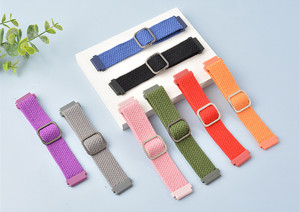 Correa de reloj ajustable de nailon trenzado de 20/22mm para Samsung Galaxy Watch Garmin <span class=keywords><strong>Huawei</strong></span> xiaomi <span class=keywords><strong>Fitbit</strong></span> banda universal de nailon - Product Image 5
