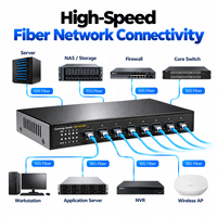 Switch SFP+ 10G à 8 ports non géré, 10 Gbit/s, multi-Gigabit, pour réseau fibre optique, boîtier métallique sans ventilateur, prend en charge 1G/10G