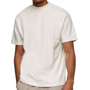 T-shirt Homme Oversize en Coton Uni à Épaules Tombantes, Col Rond Personnalisé, Style Streetwear, Coupe Boxy, Grammage Lourd - Product Image 1
