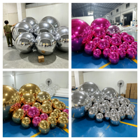 Silberne Spiegelkugel Aufblasbarer Großer Glänzender Ballon Riesiger Disco-Party-Ballon Weihnachtsparty-Deko Reflektierende Aufblasbare Spiegelsphäre