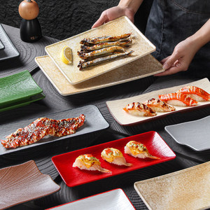 Xiangyuan <b>melamine</b> tableware rectangular restaurant <b>plates</b>, suitable for Japanese sushi, sashimi plating, barbecue, fried - Product Image 1