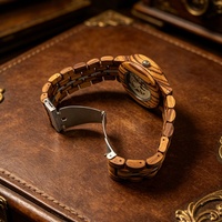 Montre-bracelet en bois mécanique automatique vintage de luxe écologique pour hommes, lumineuse, style squelette, vente en gros
