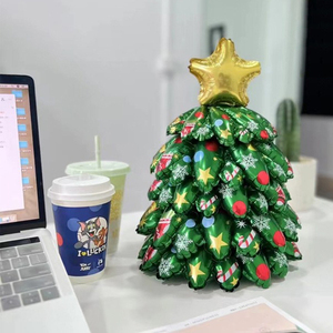 Youlun <strong>Xmas</strong> Merry Christmas Table Desk Small Mini <strong>Tiny</strong> Green Star Top 30CM DIY Christmas <strong>Tree</strong> Balloon for Party <strong>Decoration</strong> - Product Image 2