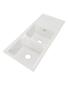 Évier de cuisine en composite de <span class=keywords><strong>granit</strong></span> noir et <span class=keywords><strong>gris</strong></span> 116*50 Quartz Classique à double bac à montage sous plan, un trou, design moderne, sans robinet - Product Image 3