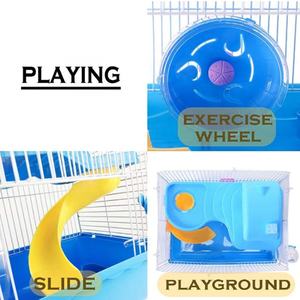 Gabbia da viaggio portatile della villa della gabbia del criceto di lusso del Bilayer all'ingrosso della fabbrica per i piccoli animali - Product Image 3