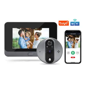 Tropernic Camera Chuông Cửa Video Màn Hình Không Dây 1080P Chuông Cửa Ứng Dụng Điện Tử Wifi Tuya Nhìn Ban Đêm