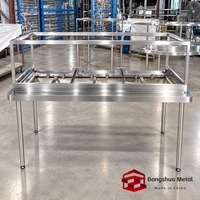 Vitrine de présentation de bijoux sur mesure en acier inoxydable doré avec verre trempé et éclairage LED pour la vente au détail