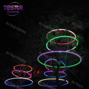 Guirlande lumineuse à motif de bague de Noël pour la décoration suspendue d'arbres, paysages extérieurs, parcs, jardins et présentoirs commerciaux - Product Image 3
