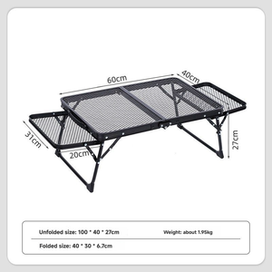 Table de restaurant d'extérieur de qualité commerciale avec plateau en maille d'aluminium, une table pliante robuste pour la restauration événementielle et la <span class=keywords><strong>location</strong></span> pour fêtes - Product Image 2