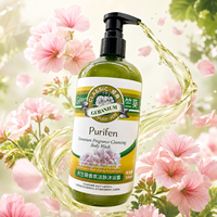 Gel Douche Hydratant Multi-Acide Hyaluronique et Huile de Géranium pour Soin Microbiome, Idéal Spa Corporel à Domicile, Vente en Gros OEM