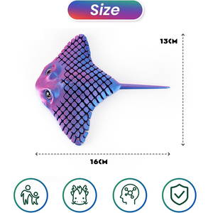 Figurine de raie manta articulée imprimée en 3D, objet de collection anti-stress pour TDAH et relaxation sensorielle, décoration de bureau, décoration sur le thème de la vie marine - Product Image 6