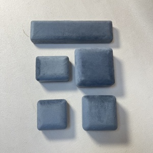 Factory Wholesale Custom Luxury Grey Velvet Jewelry <b>Box</b> Set For <b>Ring</b> Bracelet Pendant Necklace Earring Embossed Logo Available - Product Image 2