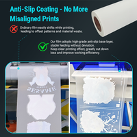 Film de transfert DTF antistatique FCOLOR en rouleau PET, film d'impression lisse sans papier pour transfert de logo sur vêtements DIY par presse à chaud