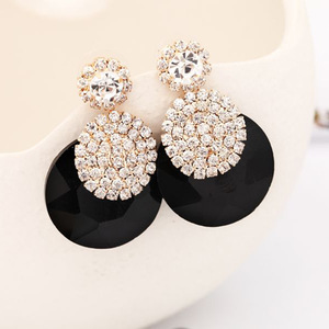 Boucles d'oreilles pendantes en cristal de mode coréenne avec strass, nouveaux designs transfrontaliers, vente en gros auprès des fabricants pour femmes - Product Image 3