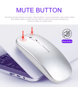 2.4ghz Rechargeable Led Optical <b>Wireless</b> Mini Usb Port <b>Mouse</b> Right-hand Orientation Waterproof Finger Stock 3 Adjustable Dpi - Product Image 3