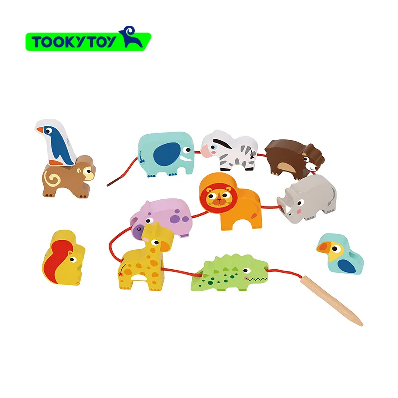 2022 New creative games Classic games Lacing Animal wooden toy for child