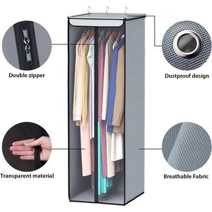 Hanging Closet Organizer Bags, Large Storage Bags with Clear Window, Premium Hanging Storage Bags for Suits, Coats and Dresses - Product Image 6