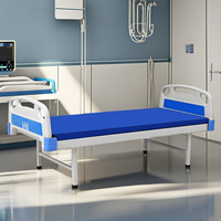 Lit médical de qualité supérieure A001 avec réglage manuel, cadre métallique et table de service